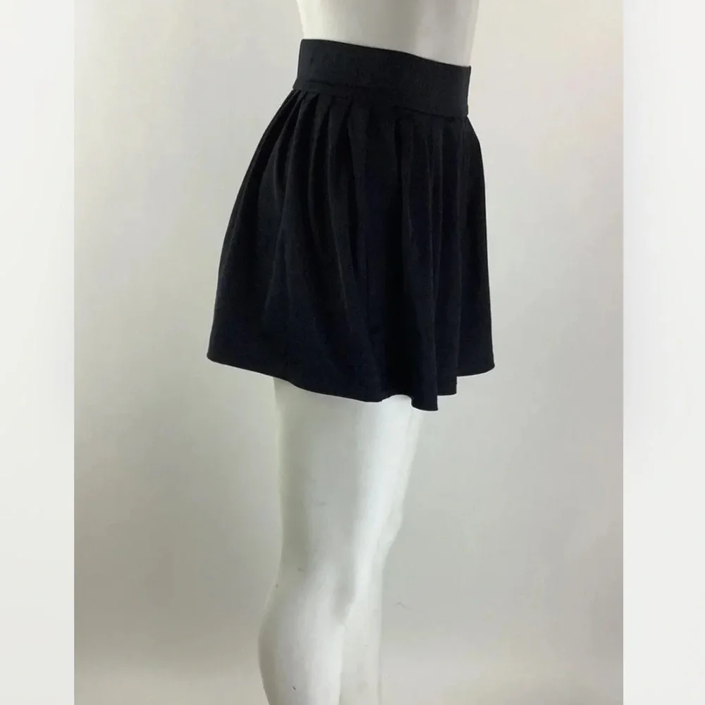 Kate Spade Sz S Pleated Swim Cover Up Skirt Black Nylon Spandex Ultra Mini